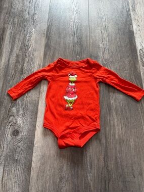 The‎ Grinch Red Long-Sleeve Baby Bodysuit with Holiday Character
